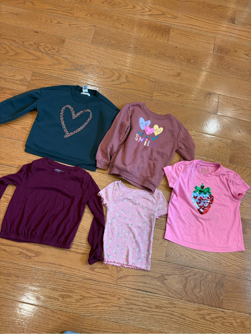 Girls Size 5T Clothing Lot 5 Piece Tops Sweatshirts Shirts